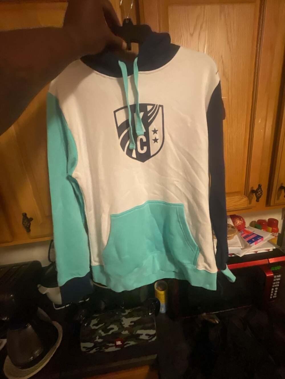 Stadium Essentials KC Current Colorblock Pullover Hoodie Size M